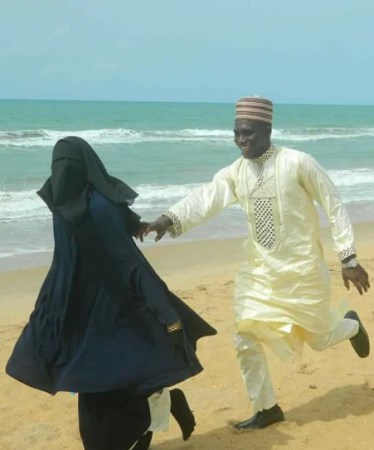 Beautiful Nigerian Muslim Man And His Bride On The Beach