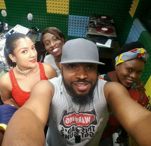 #Big Brother Naija: Gifty Kisses OAP, Yaw Live On Wazobia FM (Photos + Video)