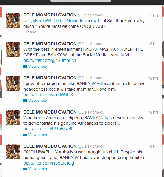 Banky W Spotted Prostrating To Dele Momodu In Public, Shames Davido's Lyrics 'Dele Na My Boy' (Photos)