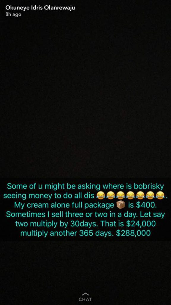 Bobrisky brags about how much he makes monthly, Says he's coming to Nigeria with a Private Jet