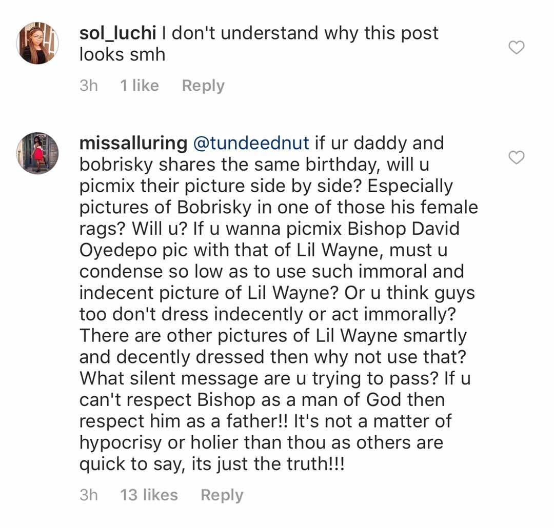 Singer, Tunde Ednut Under Fire For Collaging Bishop Oyedepo and Lil Wayne's Photo For A Birthday Shoutout