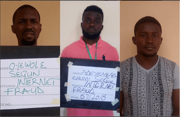 EFCC Arrests 3 'Yahoo Boys' In Ibadan