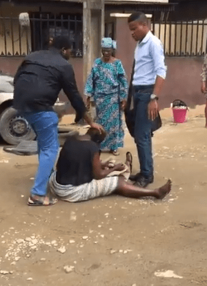 Video: Two Pastors try to heal a mentally challenged woman in Surelere, Lagos