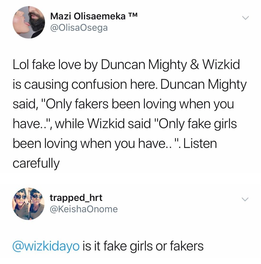 'Fakers or Fake Girls?'... Nigerians Are Confused Over Duncan Mighty and Wizkid's 'Fake Love' Song