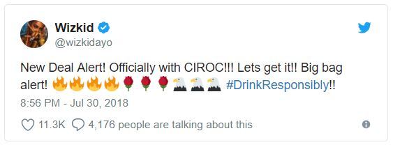 Wizkid Signs Endorsement Deal With Ciroc