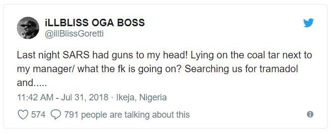 IllBliss Shares His Unpleasant Encounter with SARS Officials