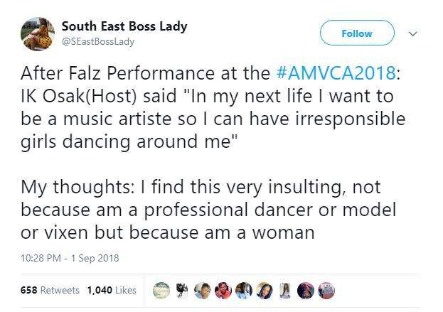 IK Osakioduwa apologizes for comment on Female dancers at the AMVCA