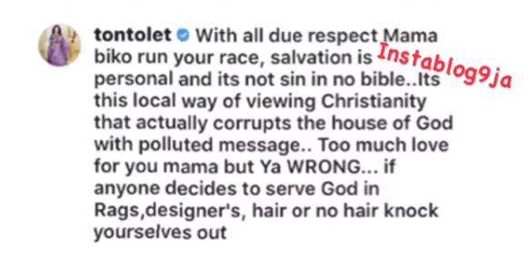 Tonto Dikeh Reacts To Patience Ozokwor's statement on Wigs being Evil