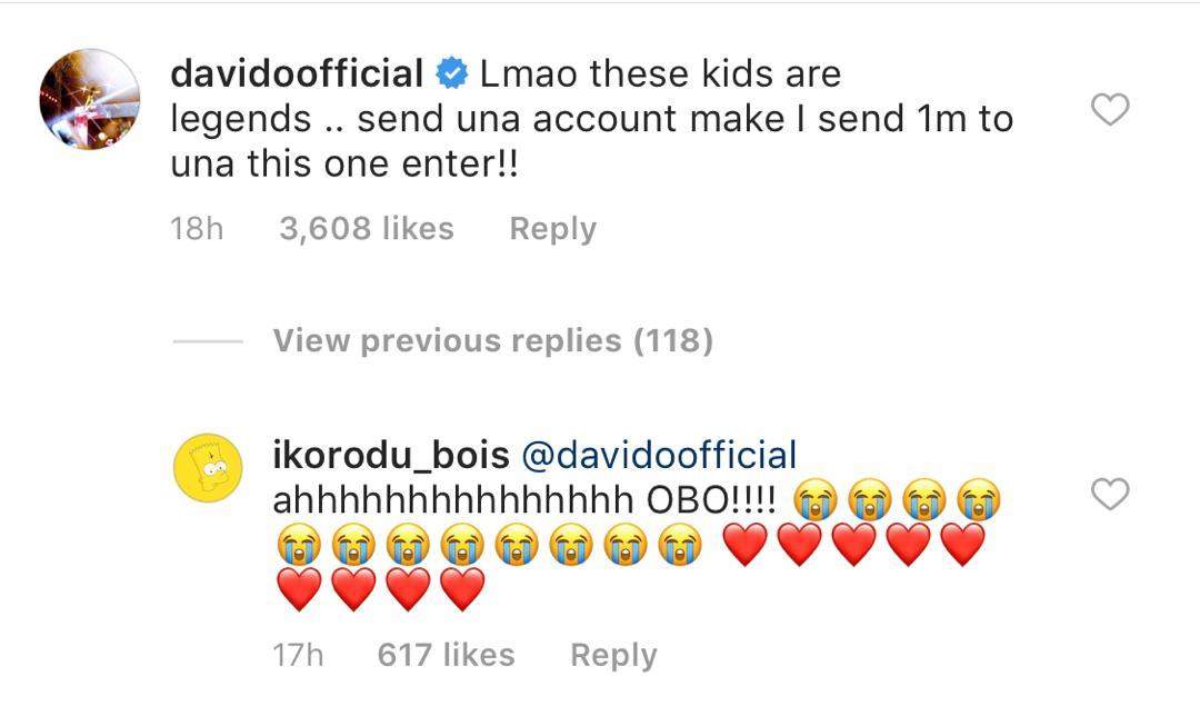 Davido promises Instagram Comedians, Ikorodu Bois N1m for perfectly mimicking Senator Dino Melaye (video, photos)