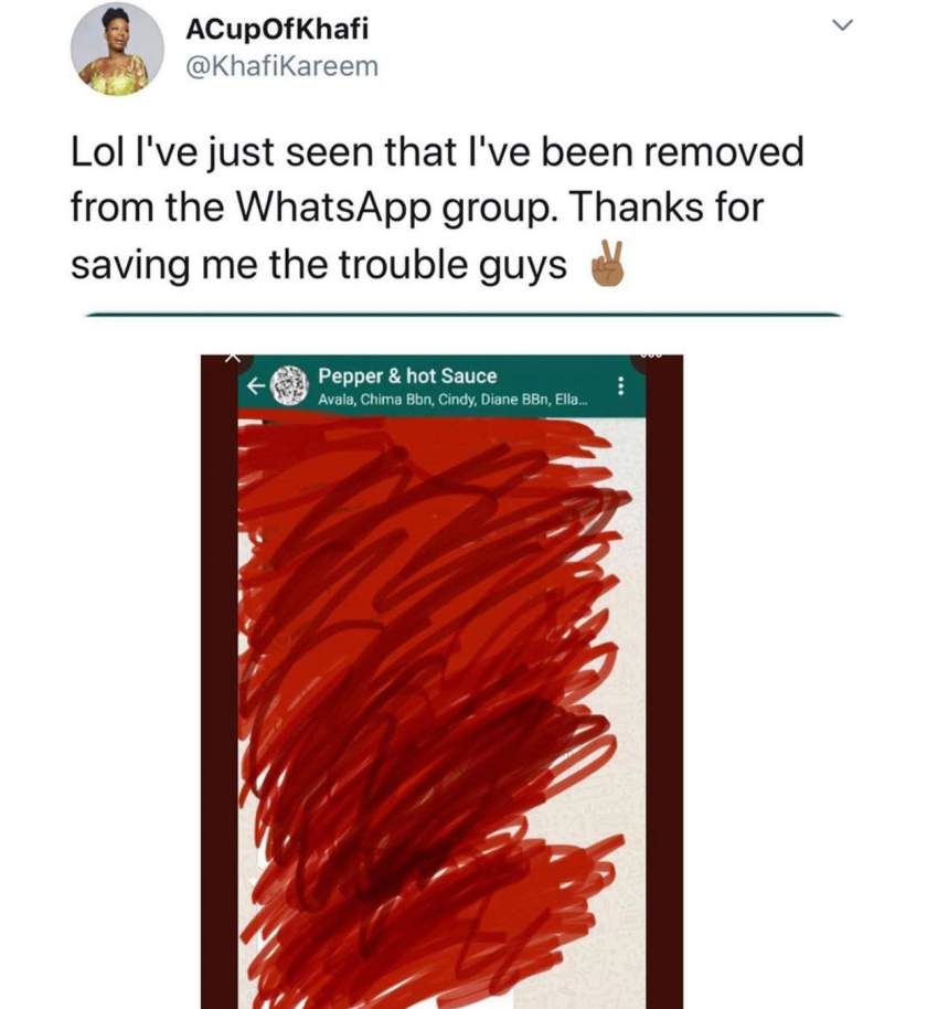 Khafi Kareem Reacts After Being Removed From Pepper Dem WhatsApp Group
