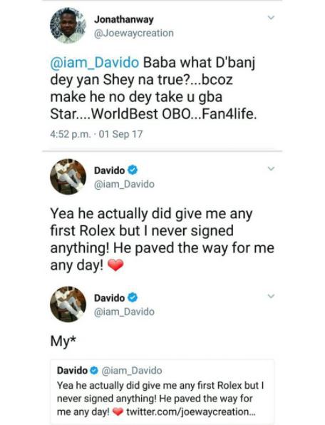'D'Banj Actually Did Give Me My First Rolex' - Davido Acknowledges
