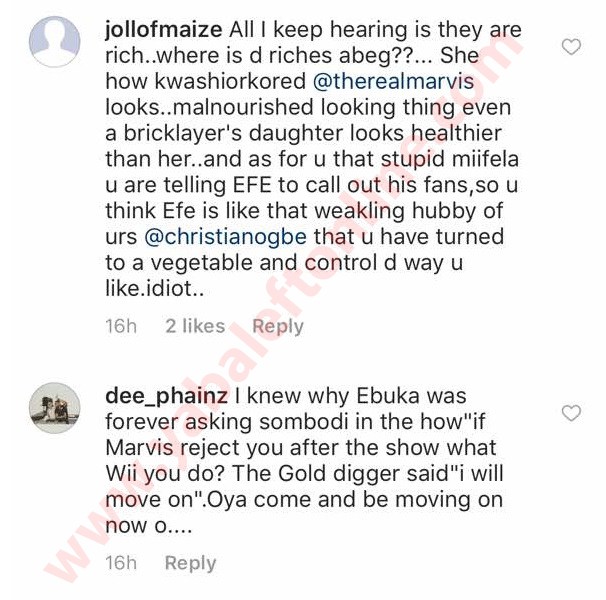 'I have your lesbian s*x tape, you have done series of abortion' - Efe Fans rips Marvis to shreds