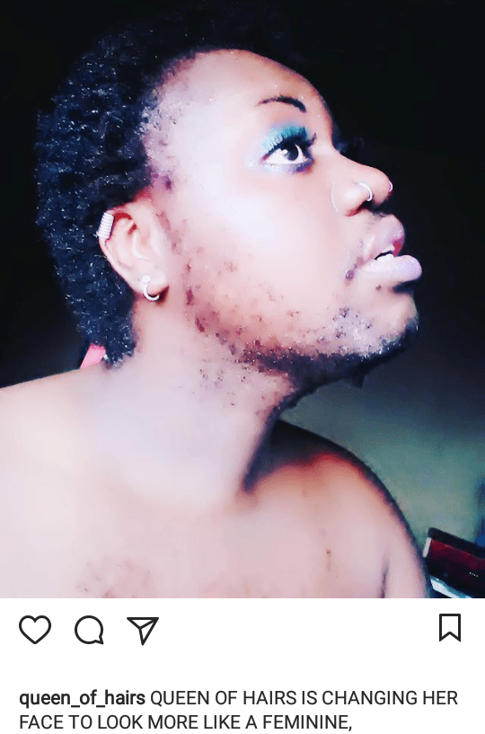 Queen Okafor shaves her beard, says she wants to look more feminine