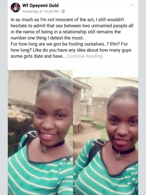 'Limit your D Intake., Pity your future husband, don't turn small town to express' - Nigerian Lady writes