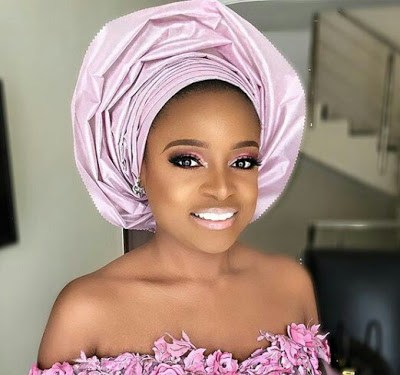 Billionaire daughter, Oyinda Adenuga's beautiful look to Banky W and Adesua's wedding