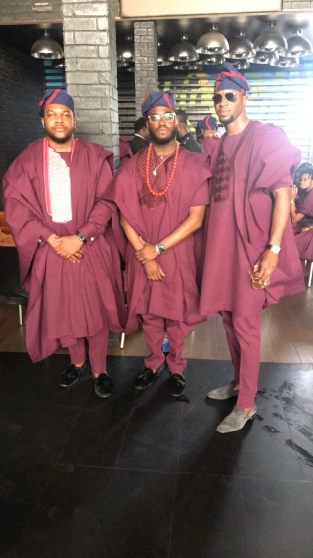 In Photos: Banky W And His Groomsmen Step Out For His Traditional Wedding.