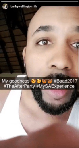 Banky W mistakenly shares Adesua's Nak£d photo on Snapchat