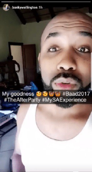 Banky W mistakenly shares Adesua's Nak£d photo on Snapchat