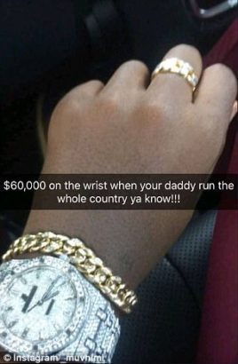 Mugabe's Son Pours Champagne Over His N21m 'Expensive Watch' As He Parties In South Africa