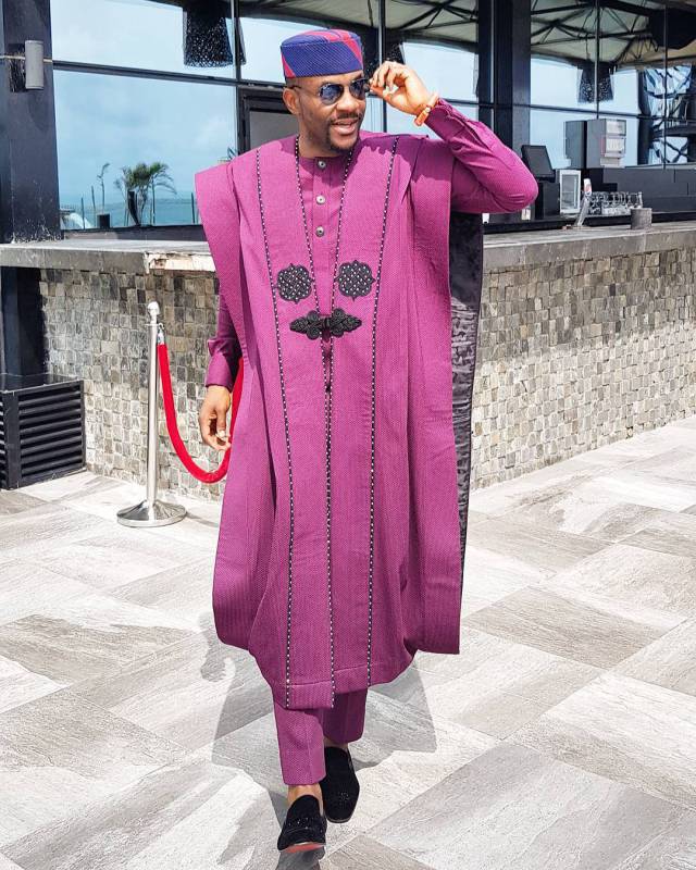 Banky W finally reacts to Ebuka's agbada outfit to his wedding