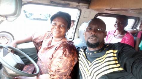 Meet Nigerian woman with 4 kids who drives a danfo bus all by herself without any conductor