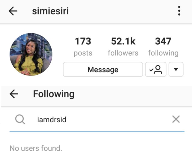Dr Sid and Simi Esiri's 3 year old marriage in crisis, as they unfollow each other on Instagram