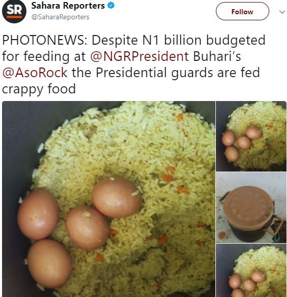 Photos Of The Kind Of Food Being Served To Presidential Guards At The State House In Abuja.