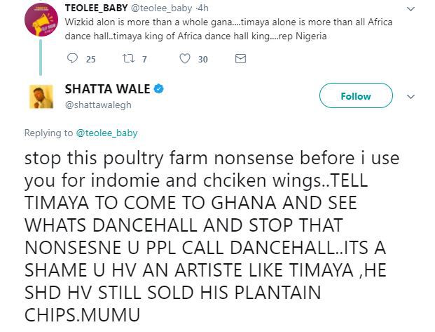 'Timaya isn't a dancehall artiste, he should still be selling plantain chips' - Shatta Wale