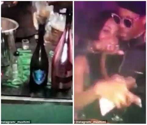 Mugabe's Son Pours Champagne Over His N21m 'Expensive Watch' As He Parties In South Africa