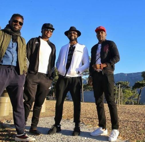 Photos Of Banky W And His Boys Having Fun In South Africa Ahead Of His White Wedding.