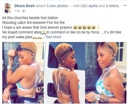 Slay queen shows off her expensive panties, tattoo in beautiful photos