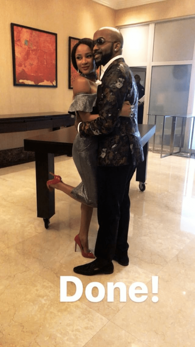 Banky W And Adesua Kiss Passionately After Their Civil Marriage In Lagos (Video)