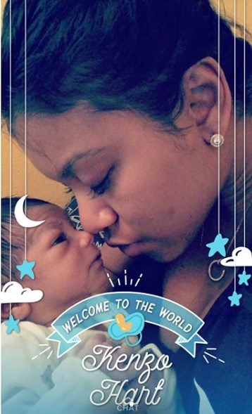 Lovely Photos Of Kevin And Eniko Hart With Their Newborn Son.