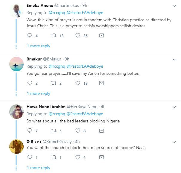 Nigerians + Celebrities React To A Prayer Point Made By RCCG.