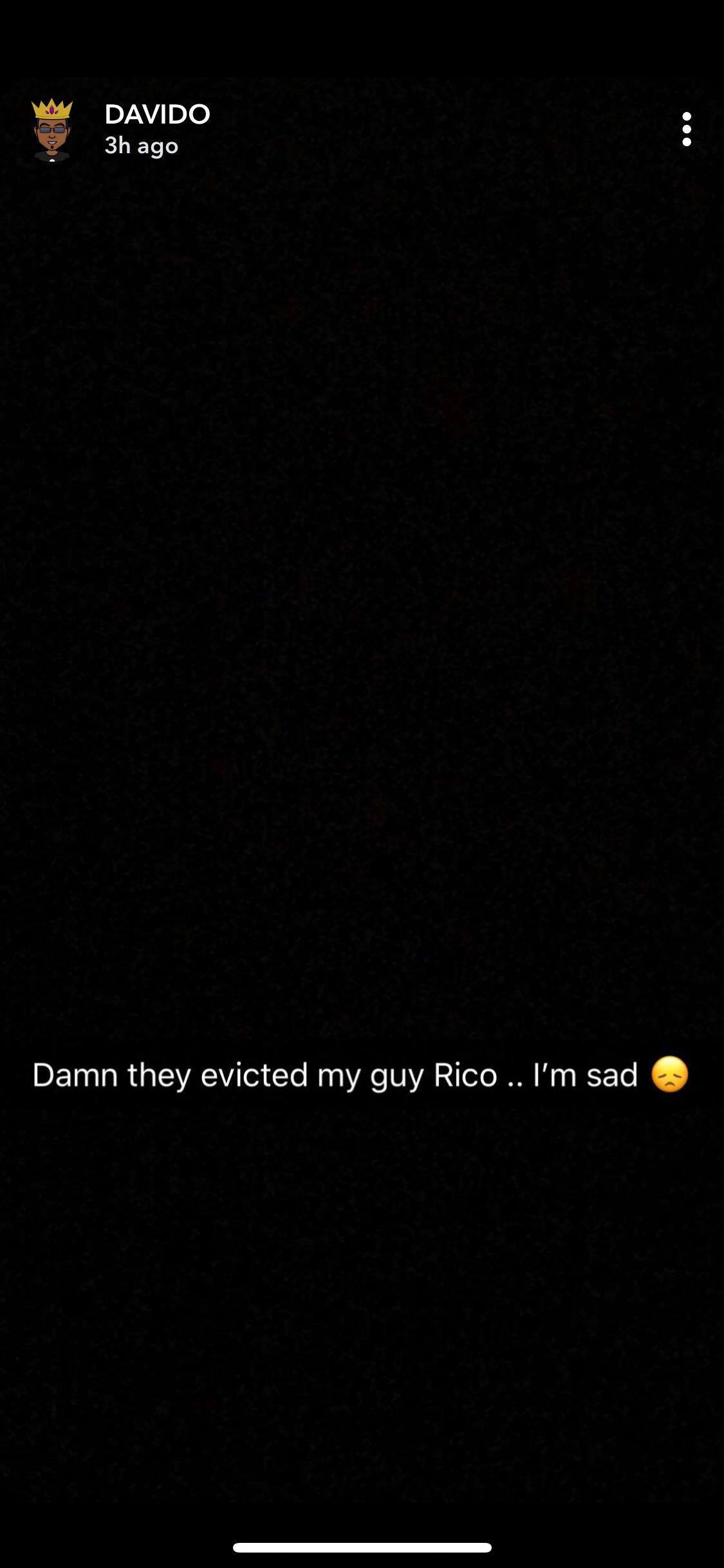#BBNaija: Davido reacts to Rico Swavey's eviction