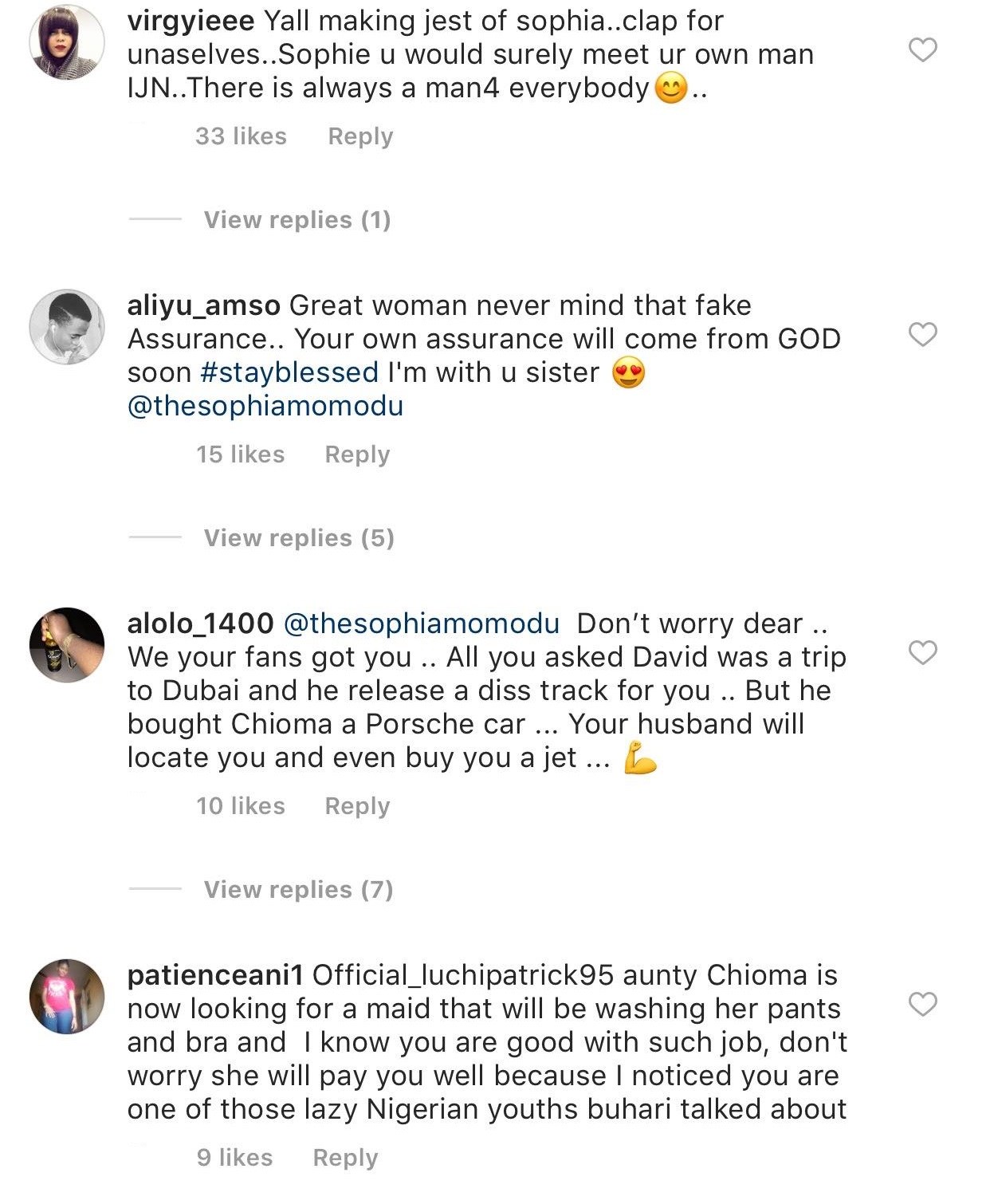 Trolls come for Sophia Momodu after Davido gifts Chioma a Porsche