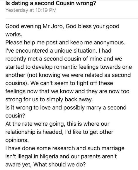 I'm in love with my cousin and i want to marry him, is this wrong? - Lady seeks for advice