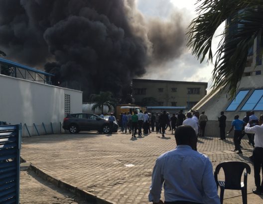 Diesel Tanker explosion causes fire outbreak around EcoBank Head Office in Lagos