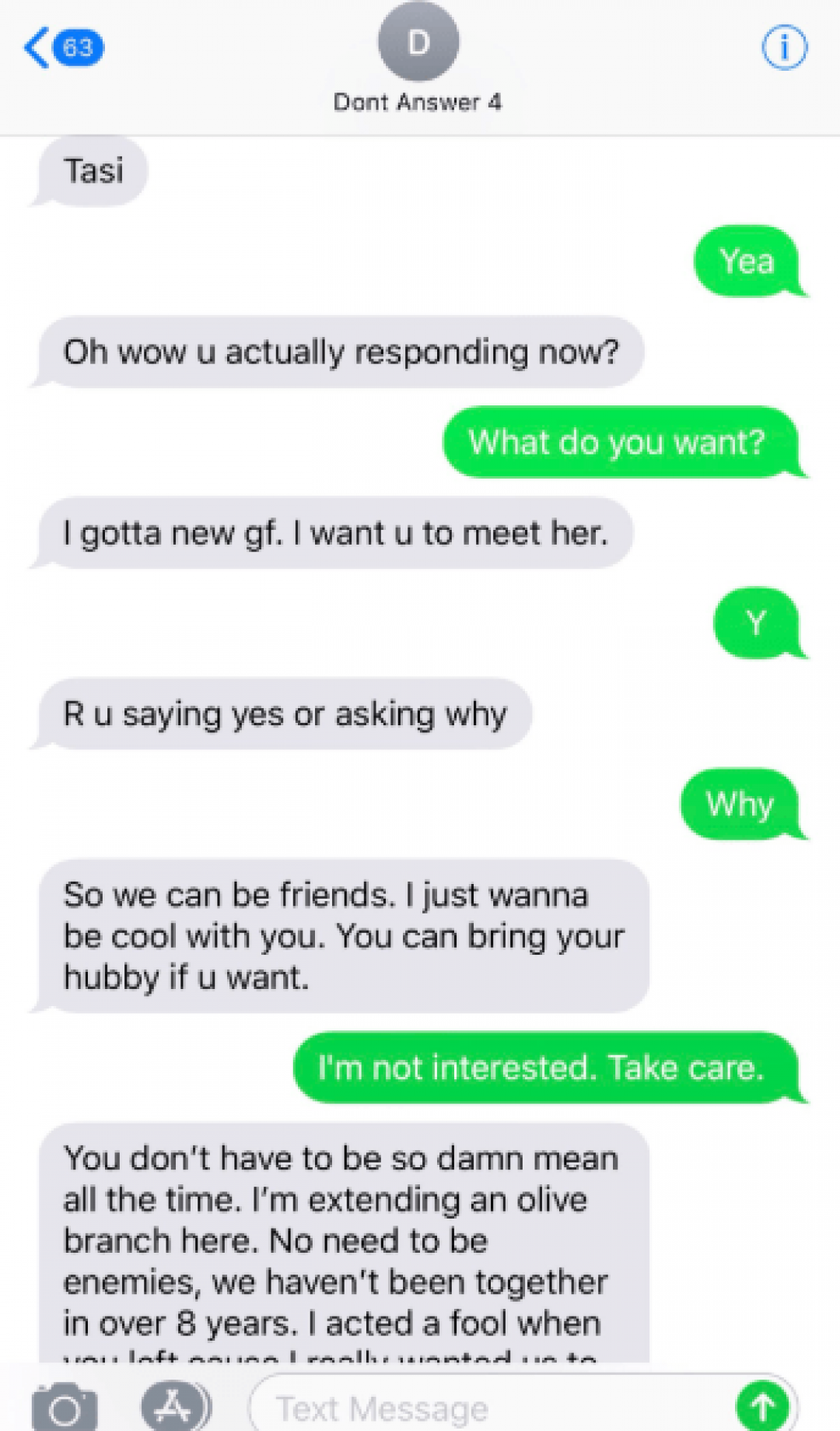 Man flairs up after his ex refused to meet with him and his new girlfriend (Screenshots)