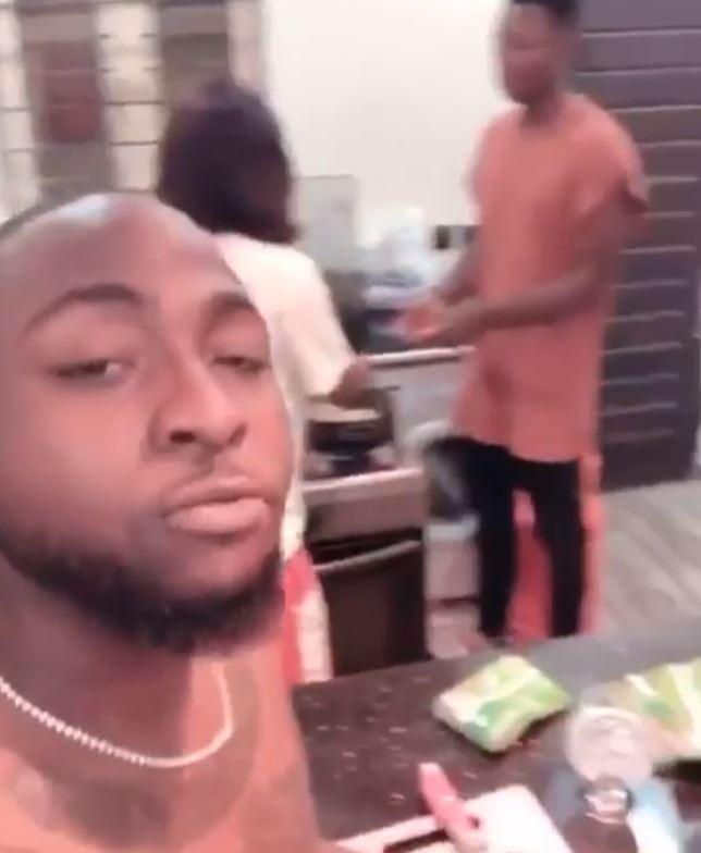 Davido Praises Girlfriend, Chioma After She Cooked For Him And His Team