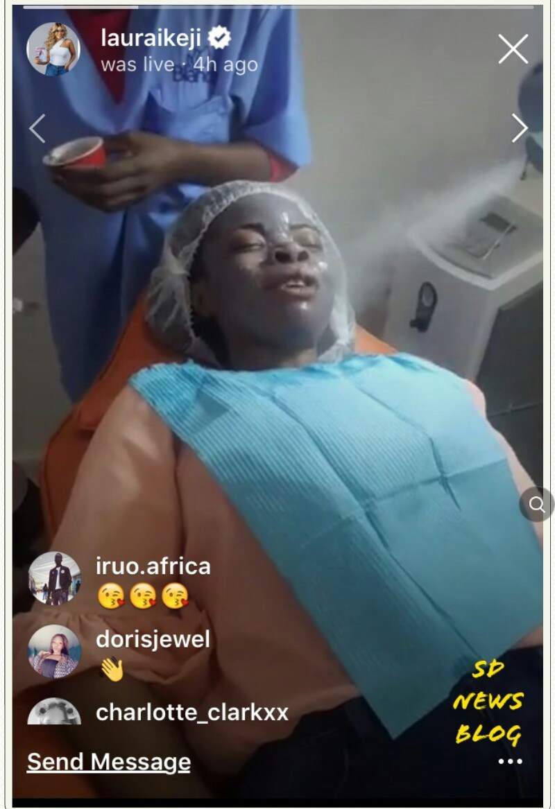 Laura Ikeji removes postpartum acne from her face, but fans think she underwent a noselift procedure (Photos)