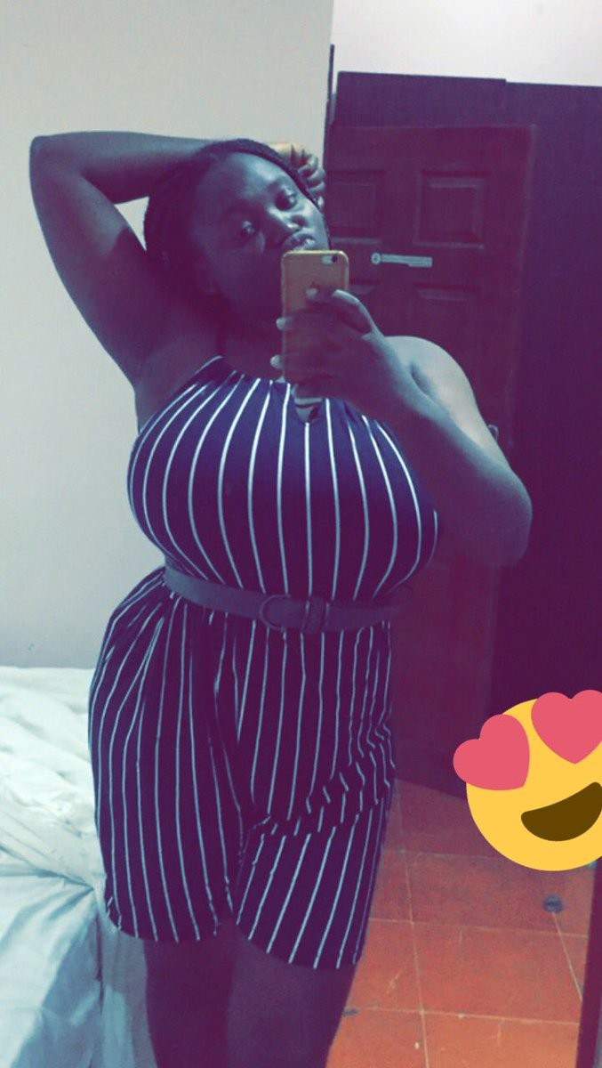 Busty Nigerian lady pops eyes with her massive Br£asts on Twitter (Photos)