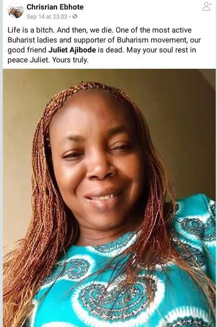 Female lawyer and & a hardcore Buhari supporter reportedly murdered