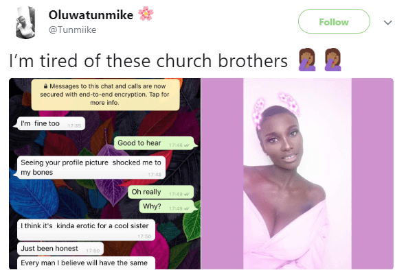 'I am tired of these church brothers' - Nigerian lady says after one complained about her '£rotic whatsapp profile photo'