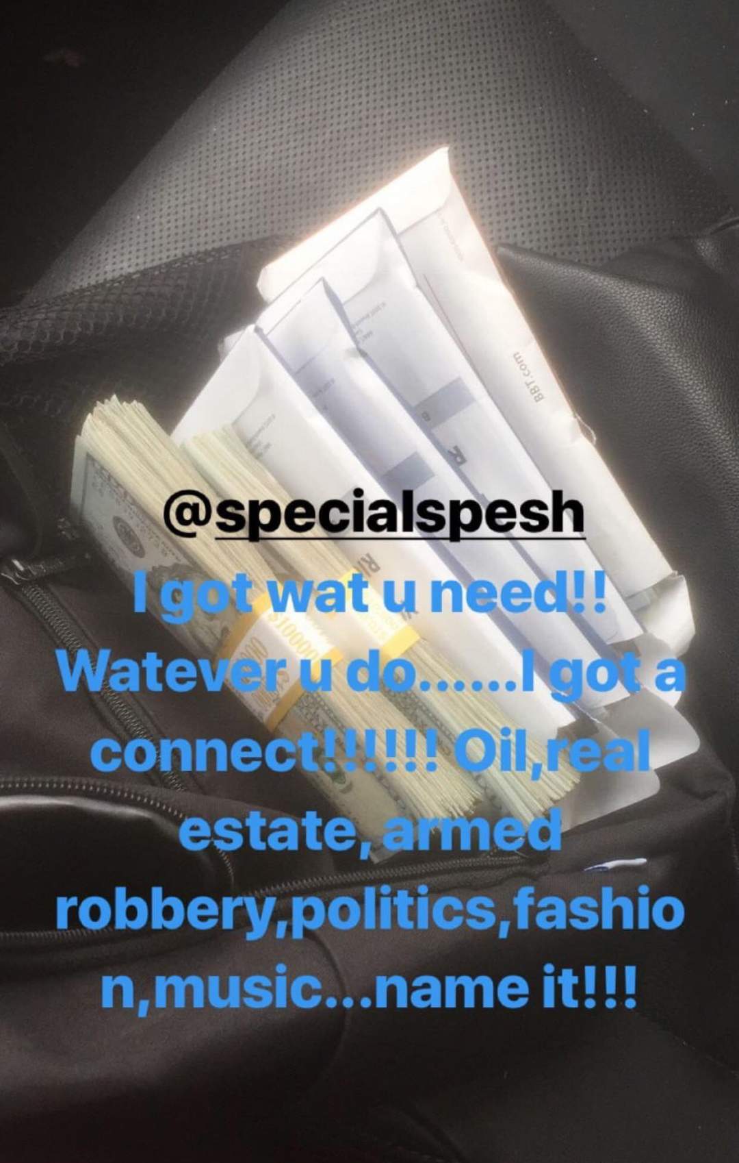 'I got a connect' - Davido's hypeman, Spesh says he has connection for those into armed robbery