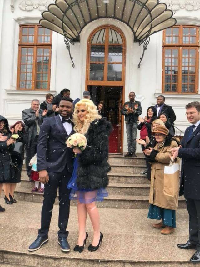 Nigerian big boy who owns a club in Europe weds his white girlfriend (photos)