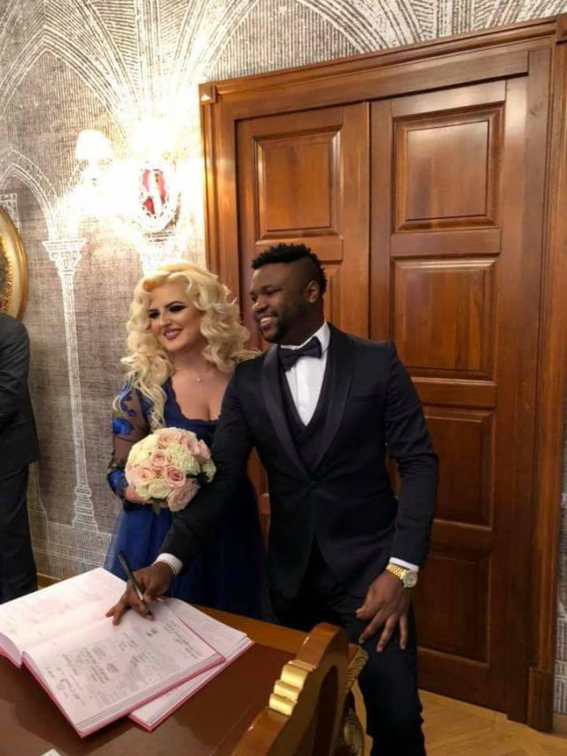 Nigerian big boy who owns a club in Europe weds his white girlfriend (photos)