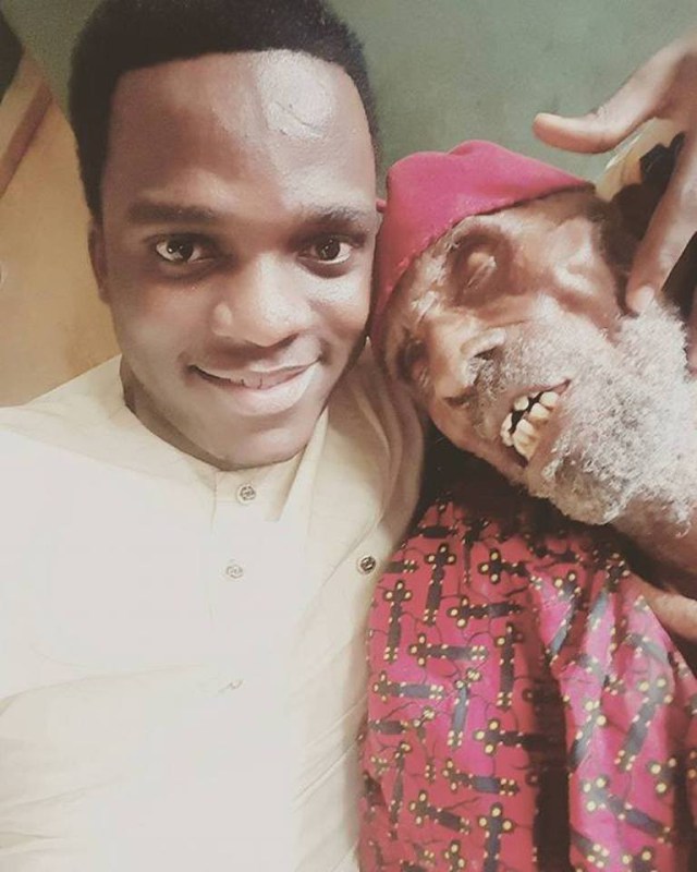 Nigerian man shows off his 145 year old grandfather (Photos)