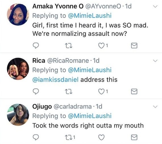 'Uncle stop touching' - Some Nigerian ladies are angry with Kiss Daniel's lyric