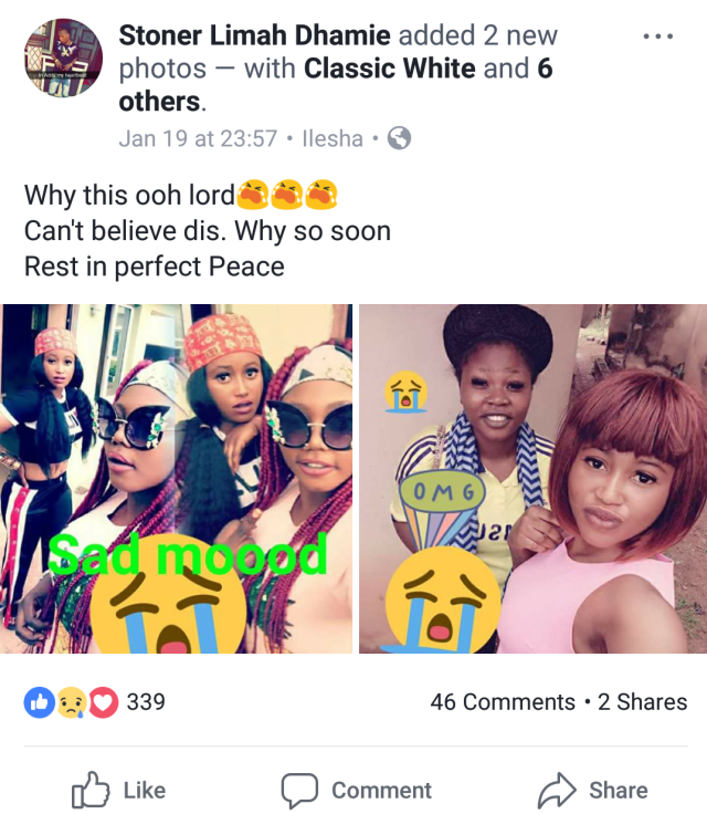 Facebook Lady, Classic white dies mysteriously.. and her friends are blaming 'yahoo boys'